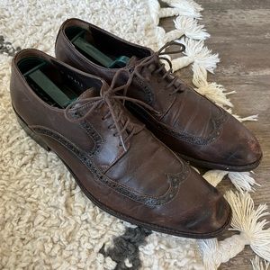 Harry Rosen wingtip dark brown leather dress shoes 41